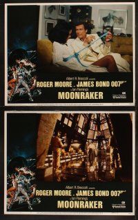 3j310 MOONRAKER 8 LCs '79 Roger Moore as James Bond, Richard Kiel, sexy Lois Chiles!