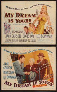 3j316 MY DREAM IS YOURS 8 LCs '49 Doris Day, Jack Carson, Lee Bowman, Adolphe Menjou, Michael Curtiz