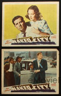 3j675 NAKED CITY 5 LCs '47 Jules Dassin & Mark Hellinger's New York film noir classic!