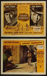 3j325 NIGHT PASSAGE 8 LCs '57 Dan Duryea, Audie Murphy, Elaine Stewart & James Stewart!