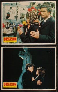 3j334 OBSESSION 8 LCs '76 Brian De Palma, Paul Schrader, Genevieve Bujold, Cliff Robertson!