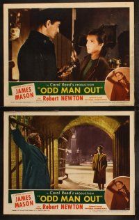3j566 ODD MAN OUT 7 LCs '47 James Mason is a man on the run, directed by Carol Reed!