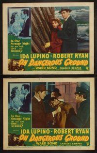 3j567 ON DANGEROUS GROUND 7 LCs '51 Nicholas Ray, Robert Ryan, Ida Lupino, Ward Bond!