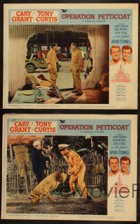 3j736 OPERATION PETTICOAT 4 LCs R64 great border art of Cary Grant & Tony Curtis on pink submarine!
