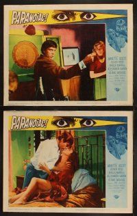 3j352 PARANOIAC 8 LCs '63 Hammer English horror, cool images of Janette Scott & Oliver Reed!