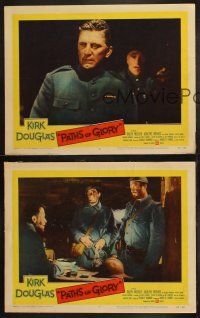 3j827 PATHS OF GLORY 3 LCs '58 Stanley Kubrick, Kirk Douglas as Colonel Dax, World War II!