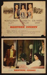 3j371 RAINTREE COUNTY 8 LCs '57 Montgomery Clift, Elizabeth Taylor & Eva Marie Saint!