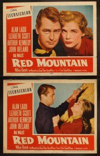 3j574 RED MOUNTAIN 7 LCs '52 western images of Alan Ladd, Lizabeth Scott, Arthur Kennedy, Civil War!
