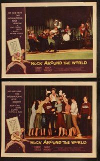 3j381 ROCK AROUND THE WORLD 8 LCs '57 early rock 'n' roll, great images of Tommy Steele!