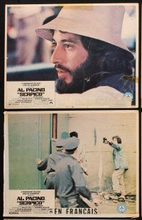 3j628 SERPICO 6 LCs '74 Sidney Lumet crime classic, great images of undercover cop Al Pacino!