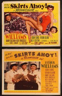 3j409 SKIRTS AHOY 8 LCs '52 sexy sailor Esther Williams, Joan Evans & Vivian Blaine in uniform!