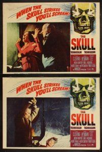 3j580 SKULL 7 LCs '65 Peter Cushing, great horror images, based on a story by Robert Bloch!