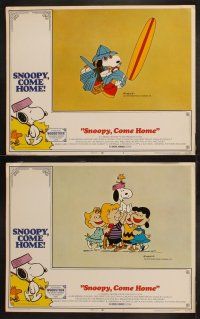 3j416 SNOOPY COME HOME 8 LCs '72 Peanuts, Charlie Brown, great Schulz art of Snoopy & Woodstock!