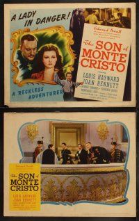 3j424 SON OF MONTE CRISTO 8 LCs '40 cool images of Louis Hayward, Joan Bennett & masked avenger!