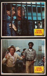 3j435 STIR CRAZY 8 LCs '80 Gene Wilder & Richard Pryor in jail together, Sidney Poitier directed!