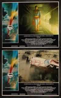 3j442 SUPERMAN 8 LCs '78 comic book hero Christopher Reeve, Gene Hackman, Margot Kidder, Peak art!