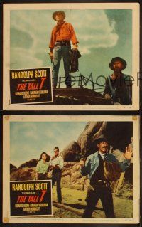 3j838 TALL T 3 LCs '57 Budd Boetticher directed, cowboys Randolph Scott, Arthur Hunnicutt!