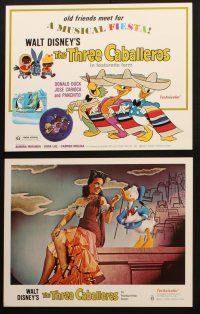 3j634 THREE CABALLEROS 6 LCs R77 great cartoon artwork of Donald Duck, Panchito & Joe Carioca!