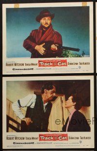 3j692 TRACK OF THE CAT 5 LCs '54 cowboy Robert Mitchum & Teresa Wright in a startling love story!