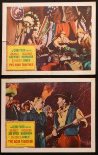 3j637 TWO RODE TOGETHER 6 LCs '61 directed by John Ford, James Stewart & Richard Widmark!
