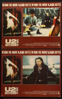 3j638 U2 RATTLE & HUM 6 LCs '88 great images of Irish rockers Bono & The Edge, performing on stage!
