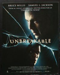 3j015 UNBREAKABLE 10 LCs '00 M. Night Shyamalan directed, Bruce Willis, Samuel L. Jackson!