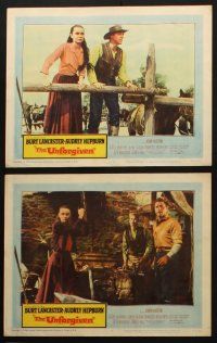 3j641 UNFORGIVEN 6 LCs '60 western images of Burt Lancaster, Audrey Hepburn, Audie Murphy!