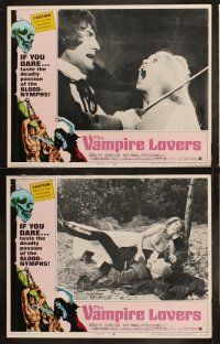 3j484 VAMPIRE LOVERS 8 LCs '70 Hammer, taste the deadly passion of the blood-nymphs if you dare!