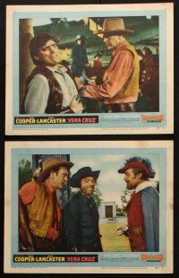 3j642 VERA CRUZ 6 LCs '55 Gary Cooper, Burt Lancaster, directed by Robert Aldrich!