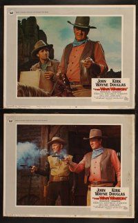 3j492 WAR WAGON 8 LCs '67 cowboys John Wayne & Kirk Douglas, Howard Keel, Robert Walker!