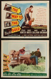 3j493 WAY TO THE GOLD 8 LCs '57 cool images of Jeffrey Hunter & sexy Sheree North, Barry Sullivan!