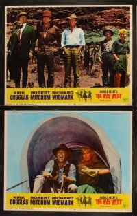 3j589 WAY WEST 7 LCs '67 cool images of cowboys Kirk Douglas, Robert Mitchum, Richard Widmark!