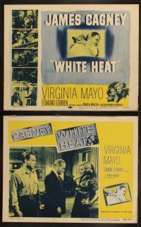 3j498 WHITE HEAT 8 LCs R56 James Cagney is Cody Jarrett, classic film noir, top of the world, Ma!