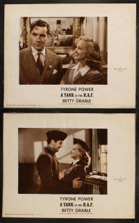 3j509 YANK IN THE R.A.F. 8 color-glos stills '41 Tyrone Power, sexiest Betty Grable in World War II!