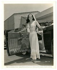 3k011 ACQUANETTA 8.25x10 still '42 candid in costume by her car on the studio lot, Arabian Nights!