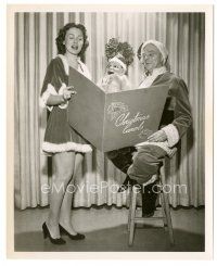 3k234 EDGAR BERGEN/CHARLIE MCCARTHY 8.25x10 still '50s great Christmas portrait with wife Frances!
