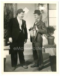 3k101 BLOTTO 8x10.25 still '30 Stan Laurel shows Oliver Hardy what's hidden in his pants, by Stax!