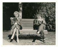 3k108 BOY MEETS GIRL 8.25x10 still '38 James Cagney & pretty Marie Wilson on bench by Crail!