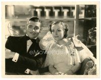 3k148 CHAINED 8x10 still '34 great close up of Clark Gable & Joan Crawford seated on couch!