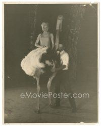 3k158 CLAIRE LUCE 8x10.25 still '20s wonderful portrait learning to ride ostrich in the Follies!