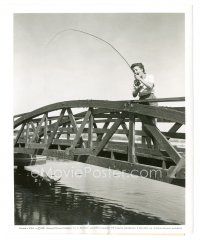 3k163 COLEEN GRAY 8.25x10 still '51 standing on bridge, really excited when she catches big fish!