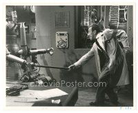 3k339 GOG 8.25x10 still '54 sci-fi, wacky Frankenstein of steel robot attacks John Wengraf in lab!