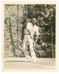 3k480 JOHN GILBERT 8x10 still '20s cool full-length portrait of the MGM star playing tennis!