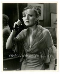 3k637 NANCY CARROLL deluxe 7.75x9.75 still '33 worried c/u on phone from Kiss Before the Mirror!