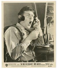 3k649 NO TIME FOR SERGEANTS 8.25x10 still '58 c/u of Andy Griffith yelling into radio microphone!
