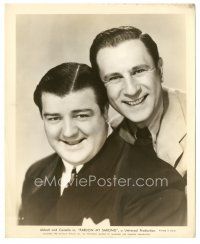 3k679 PARDON MY SARONG 8.25x10 still '42 wonderful smiling portrait of Bud Abbott & Lou Costello!