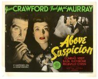 3k010 ABOVE SUSPICION color 8x10.25 still '43 Joan Crawford, Fred MacMurray, cool title card image!