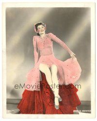 3k562 MARIA MONTEZ color deluxe 8x10 still '44 sexy portrait in lace dress from Bowery to Broadway!