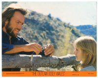3k673 OUTLAW JOSEY WALES 8x10 mini LC #2 '76 close up of Clint Eastwood & Sondra Locke by fence!