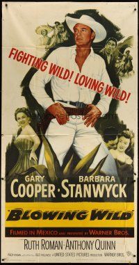 3m207 BLOWING WILD 3sh '53 cowboy Gary Cooper, Barbara Stanwyck, Ruth Roman, Anthony Quinn!